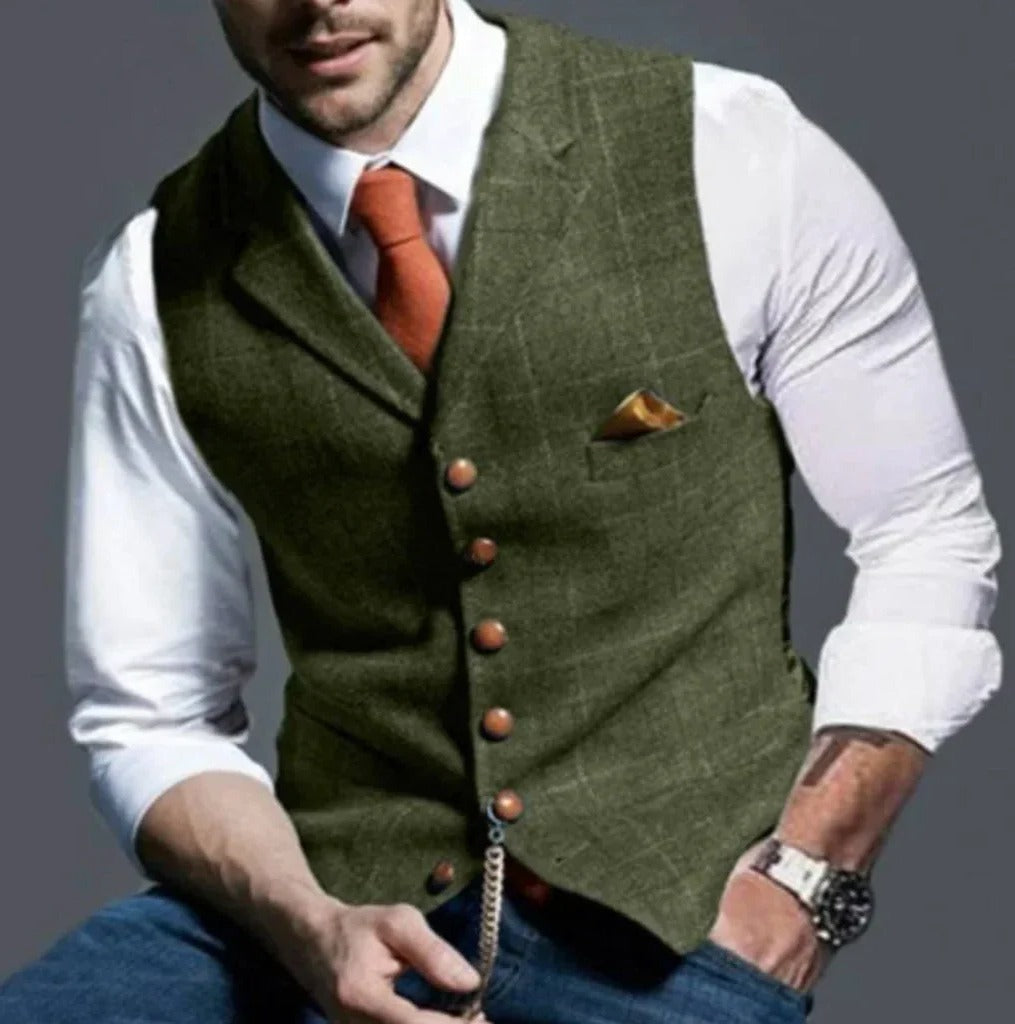 Eleganter Herrenweste im Slim Fit mit Sechs-Knopf-Verschluss