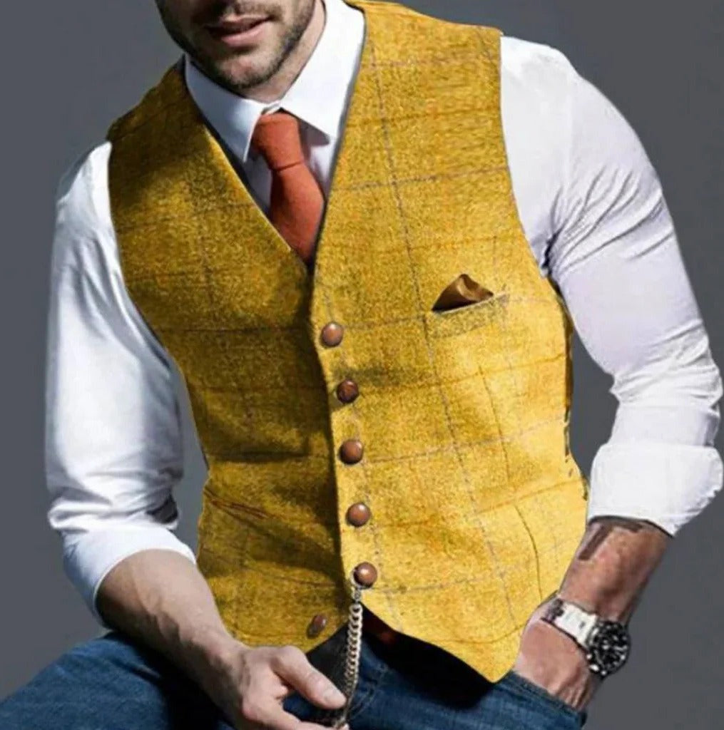 Eleganter Herrenweste im Slim Fit mit Sechs-Knopf-Verschluss