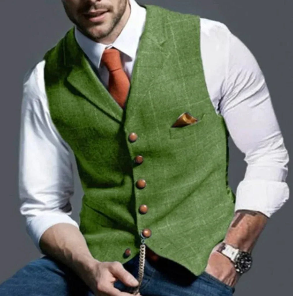 Eleganter Herrenweste im Slim Fit mit Sechs-Knopf-Verschluss