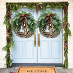 Festliche Weihnachtskranz mit Handgefertigten Blumen und Naturmaterialien