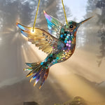 Farbiger Kolibri Fensterdekoration als Sonnenfänger