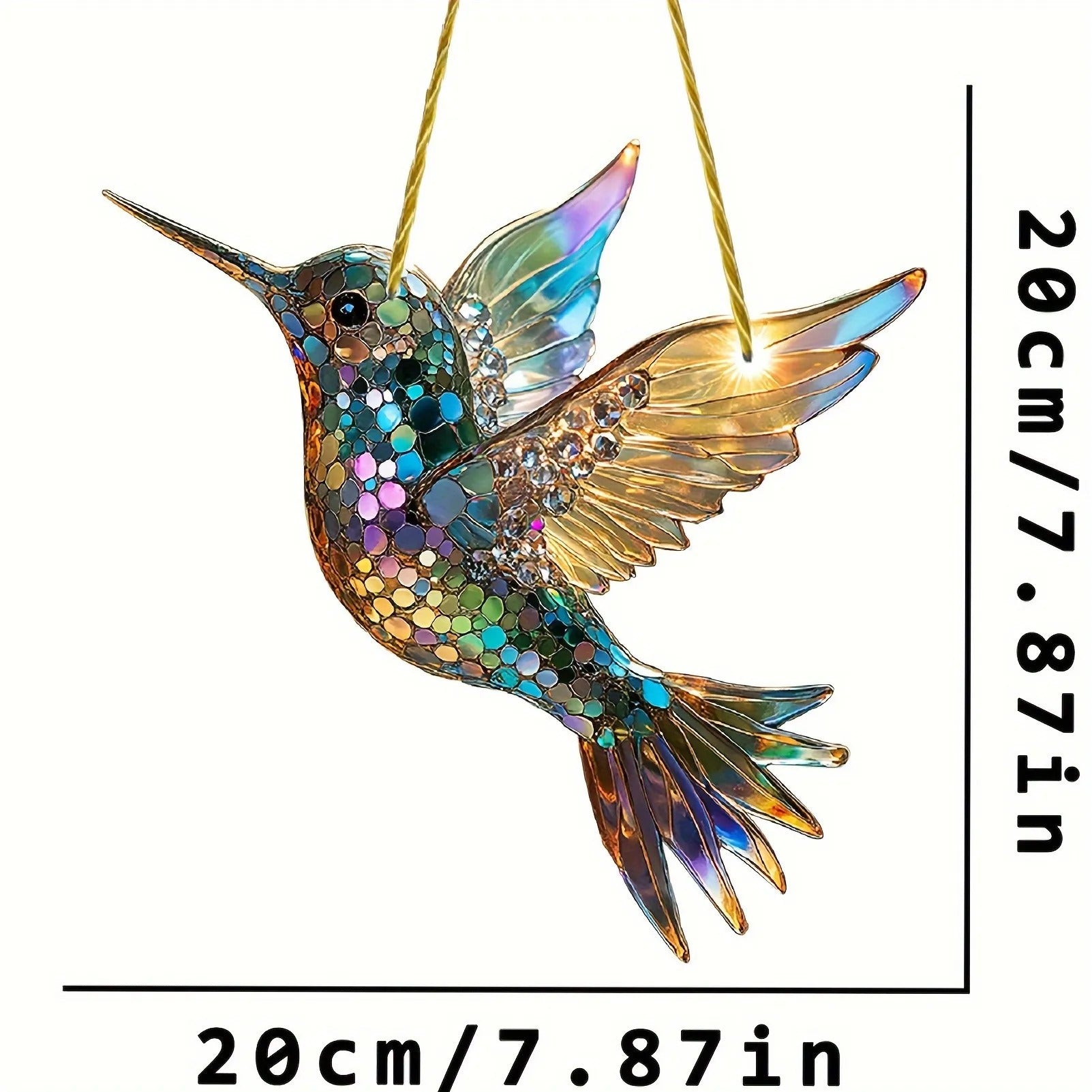 Farbiger Kolibri Fensterdekoration als Sonnenfänger