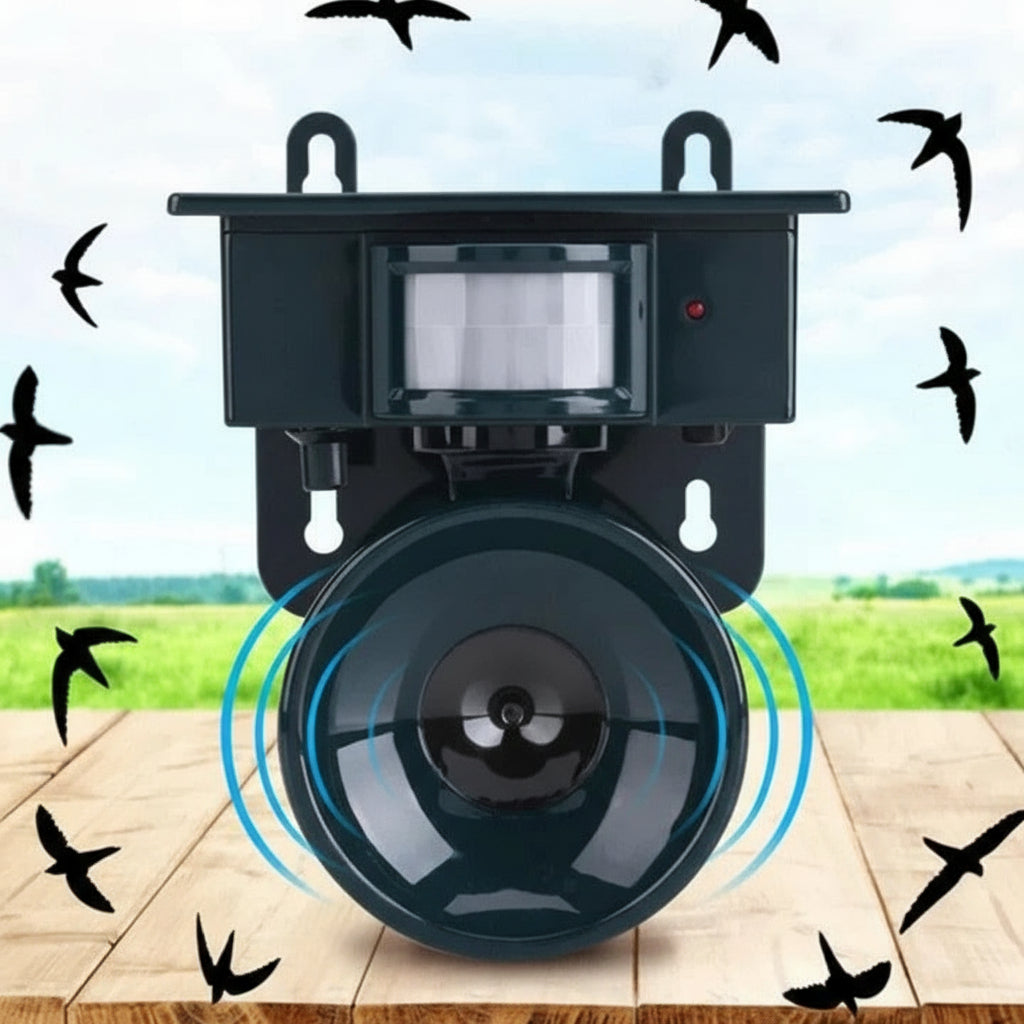Solarbetriebener Bewegungsmelder zur Vogelabwehr