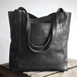 Elegante Handtasche aus Leder mit doppelten Tragegriffen