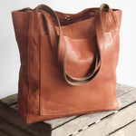 Elegante Handtasche aus Leder mit doppelten Tragegriffen