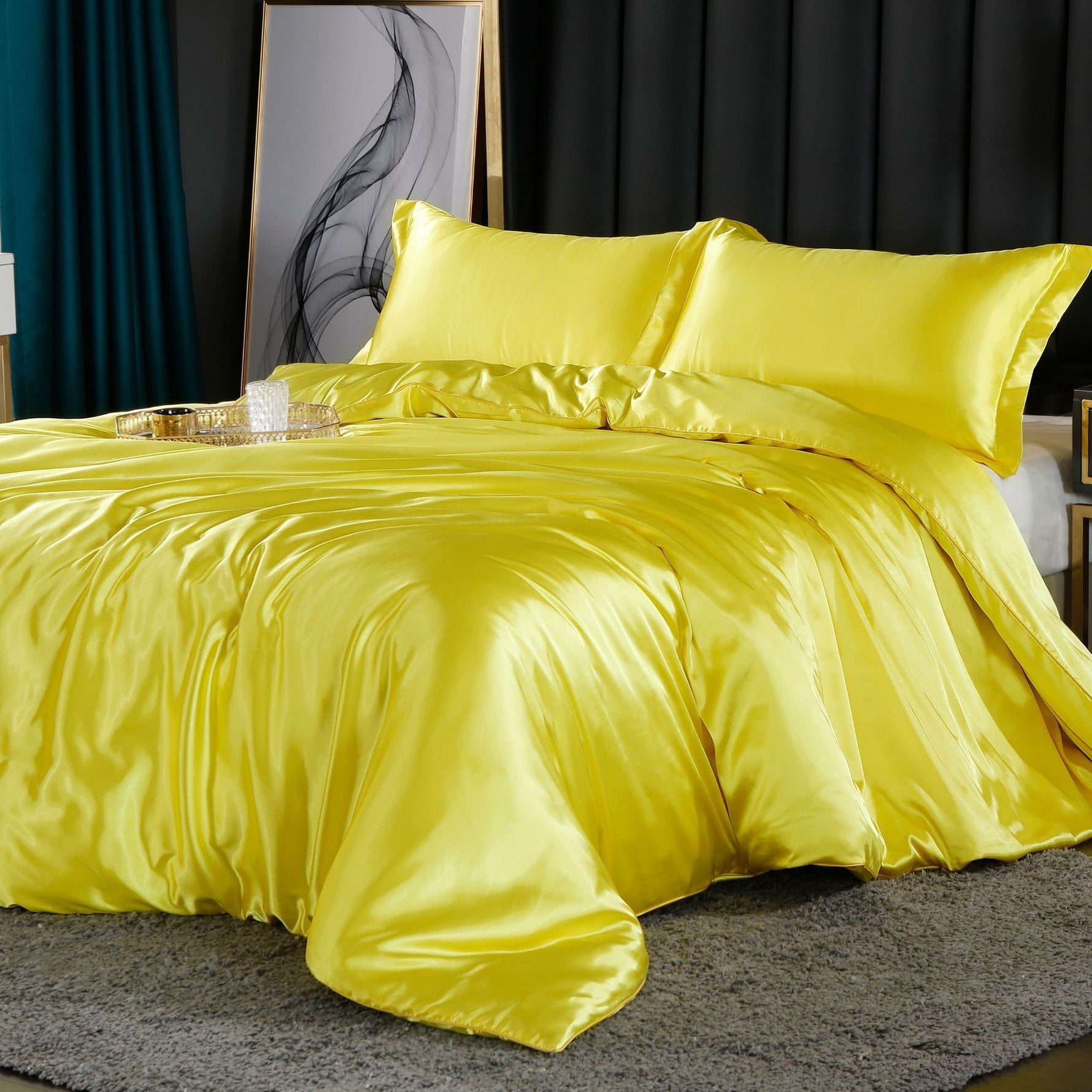 Luxurious 4-Piece Silk Bedding Set for Restful Nights