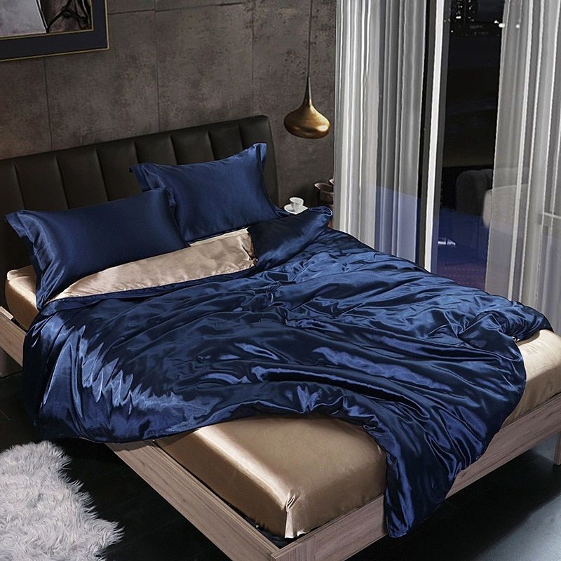 Luxurious 4-Piece Silk Bedding Set for Restful Nights