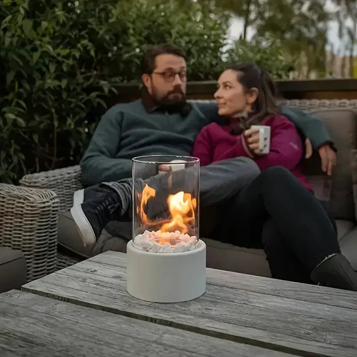 Kompakte Feuerlaterne für den Tisch – Gemütliche Atmosphäre drinnen & draußen