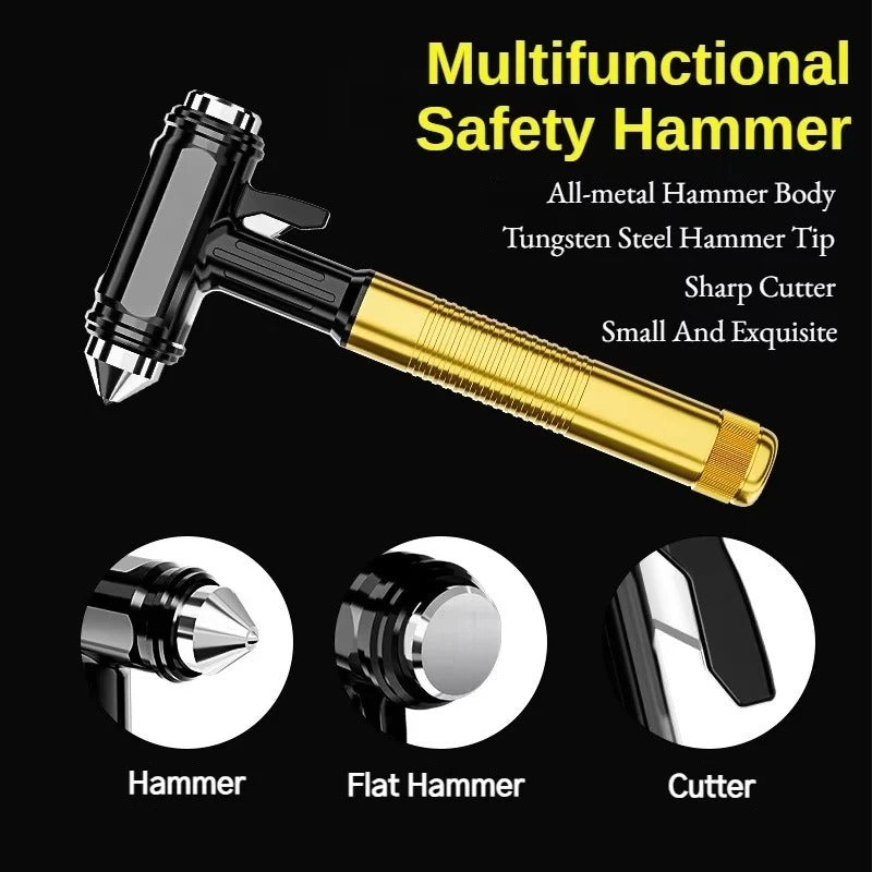 Robuster Notfallhammer für Autos mit Fensterbrecher und Gurtschneider