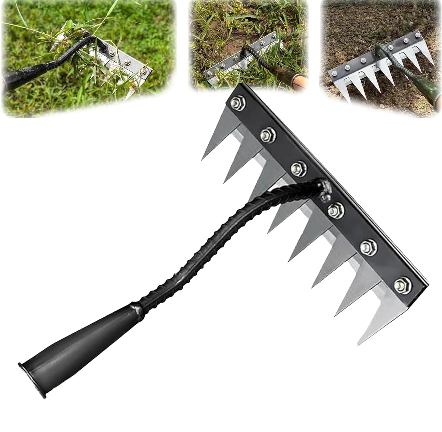 Präziser Gartenrechen aus Kohlenstoffstahl für Unkrautentfernung