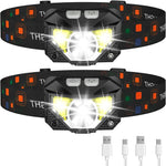 Wiederaufladbare Stirnlampe mit Bewegungssensor, 2er Set