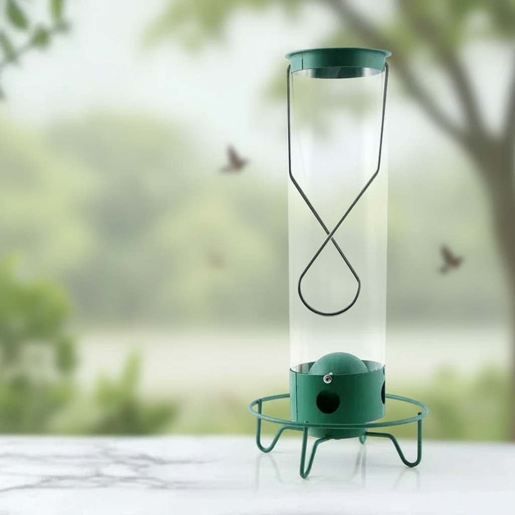 Vogelfutterstation mit Nussknacker-Schutz