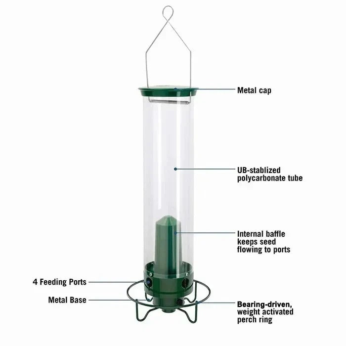 Vogelfutterspender mit Nussabwehrmechanismus