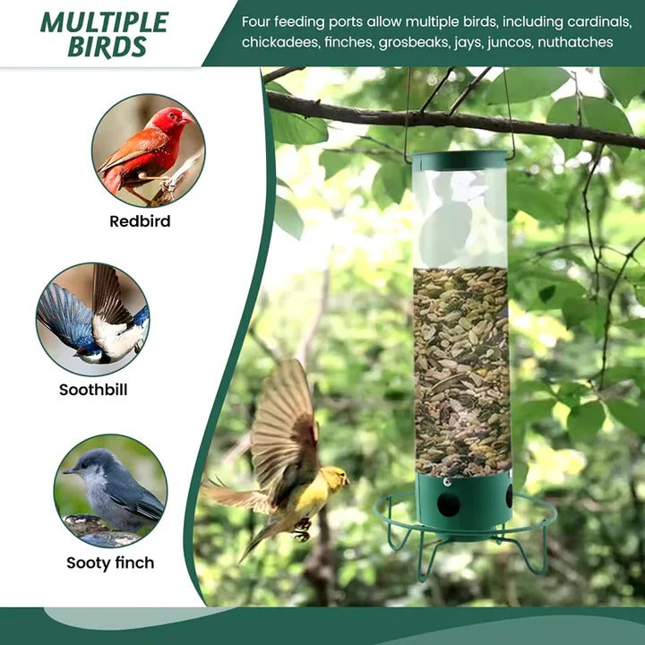 Vogelfutterspender mit Nussabwehrmechanismus