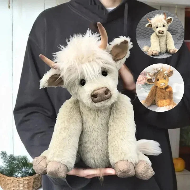 Blumige Highland-Rindfigur aus Plüsch