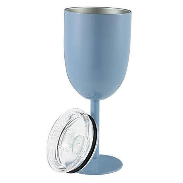 Isolierter Weinglas-Becher aus Edelstahl mit Deckel
