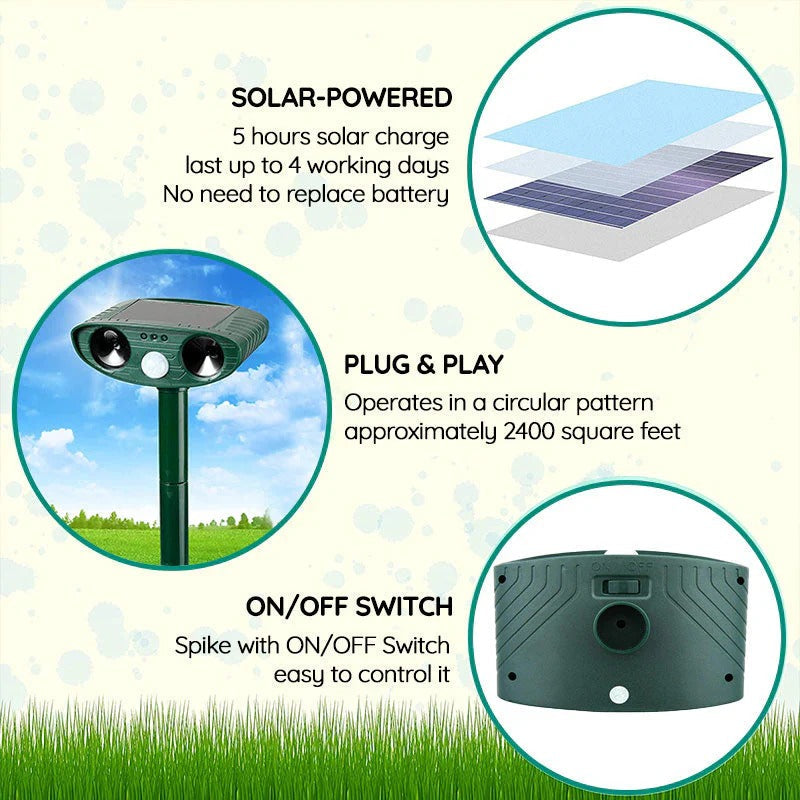 Solarbetriebenes Geräuschabwehr-Gerät für den Außenbereich