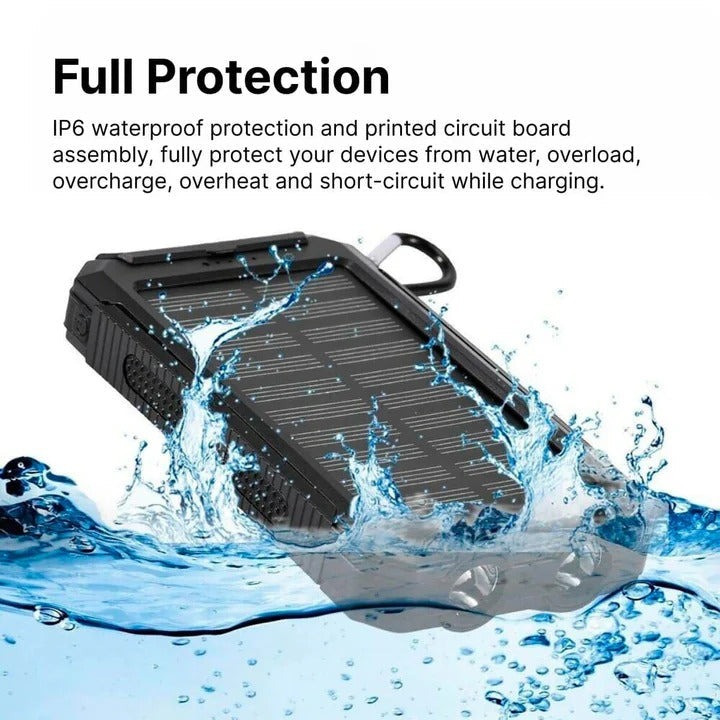 Tragbare Solar-Powerbank mit Dual-USB-Ausgängen