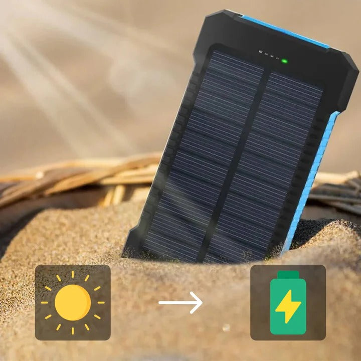Tragbare Solar-Powerbank mit Dual-USB-Ausgängen