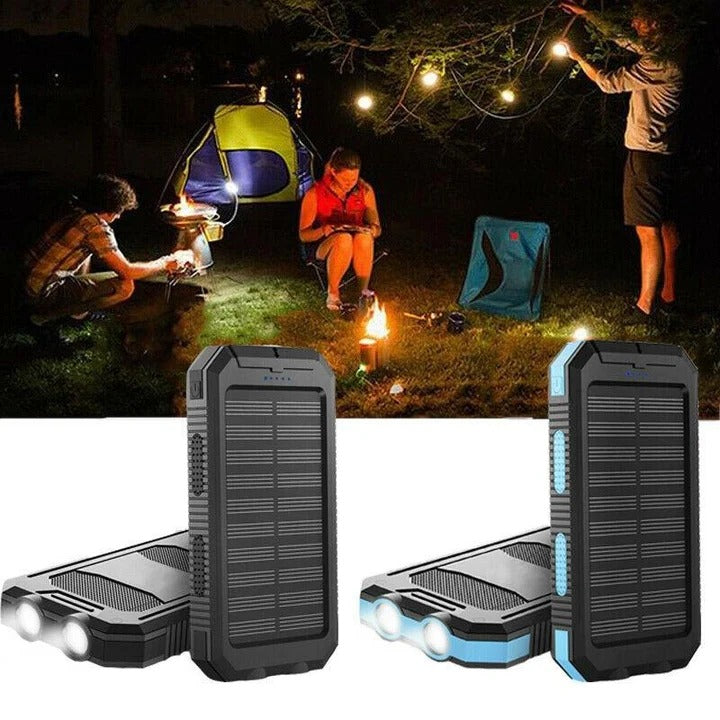 Tragbare Solar-Powerbank mit Dual-USB-Ausgängen