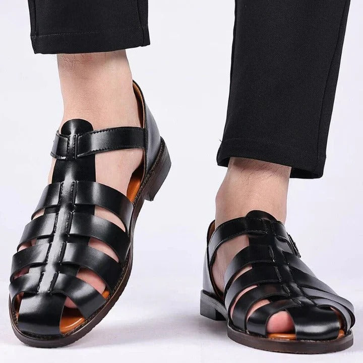 Herren Sandalen mit Verstellbaren Riemen und Offenem Zehenbereich