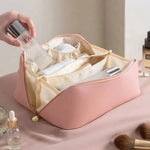 Makeup Organizer Tasche mit PU-Oberfläche und breitem Zugang