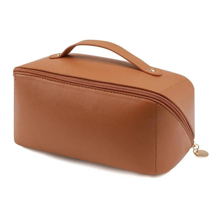 Kosmetiktasche mit PU-Oberfläche und weit öffnendem Design