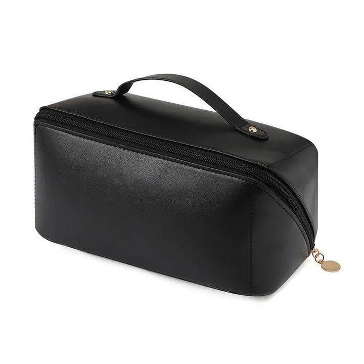 Kosmetiktasche mit PU-Oberfläche und weit öffnendem Design