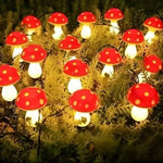 Solarbetriebene LED-Pilzlichter für den Garten mit Bodensteckern