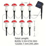 Solarbetriebene LED-Pilzlichter für den Garten mit Erdspießen