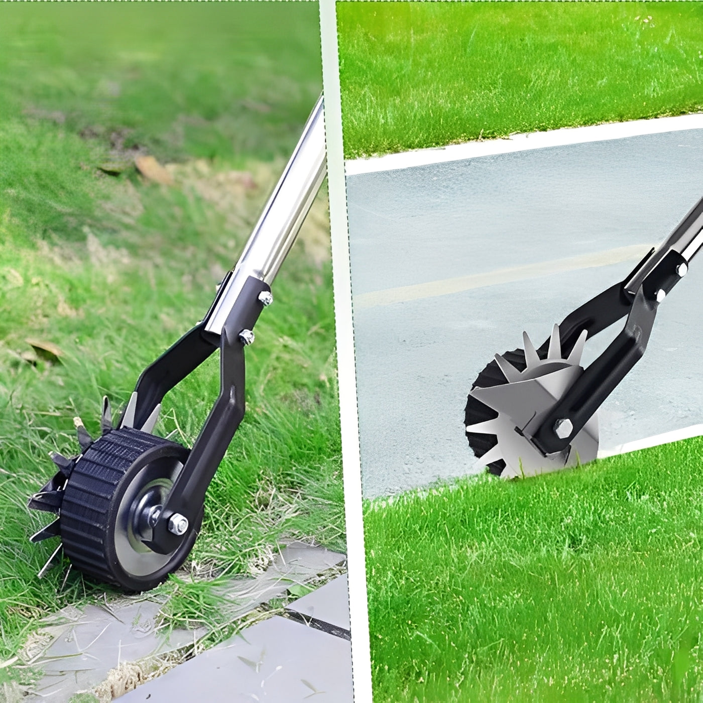 Verstellbarer Rasenkantenstecher mit Rollenunterstützung