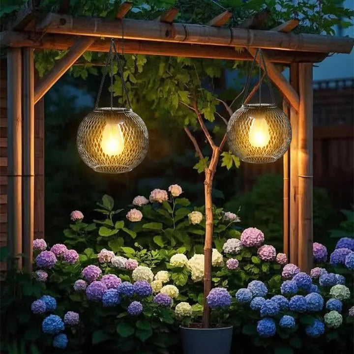 Hängende Solarbetriebene Dekolaterne mit Warmem LED-Licht