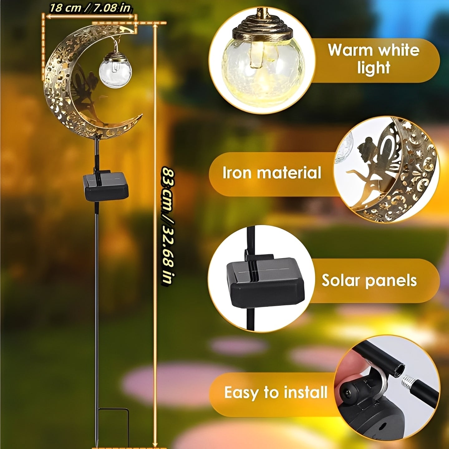 Solarbetriebene Gartenleuchte für stimmungsvolle Akzente