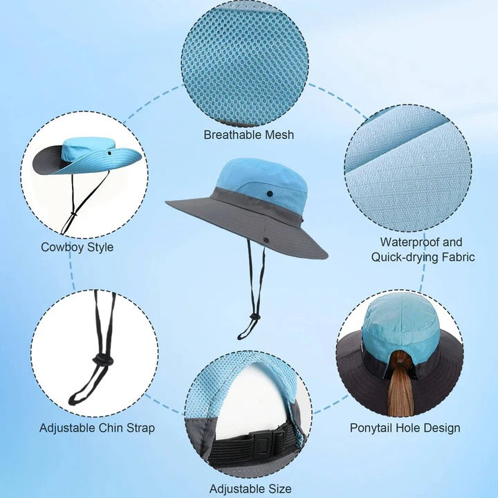 Faltbare Sonnenmütze für Outdoor-Aktivitäten mit breiter Krempe