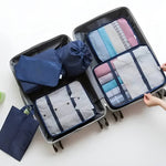 Reiseorganisationsset aus 7 Taschen mit Netzfenstern