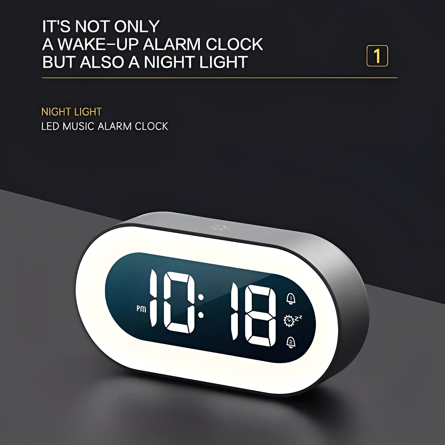 Digitaler Wecker mit Dimmbarem LED-Licht und USB-C-Ladefunktion