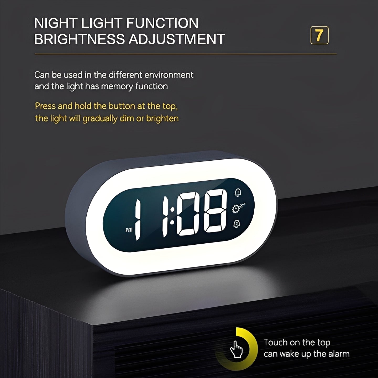 Digitaler Wecker mit Dimmbarem LED-Licht und USB-C-Ladefunktion