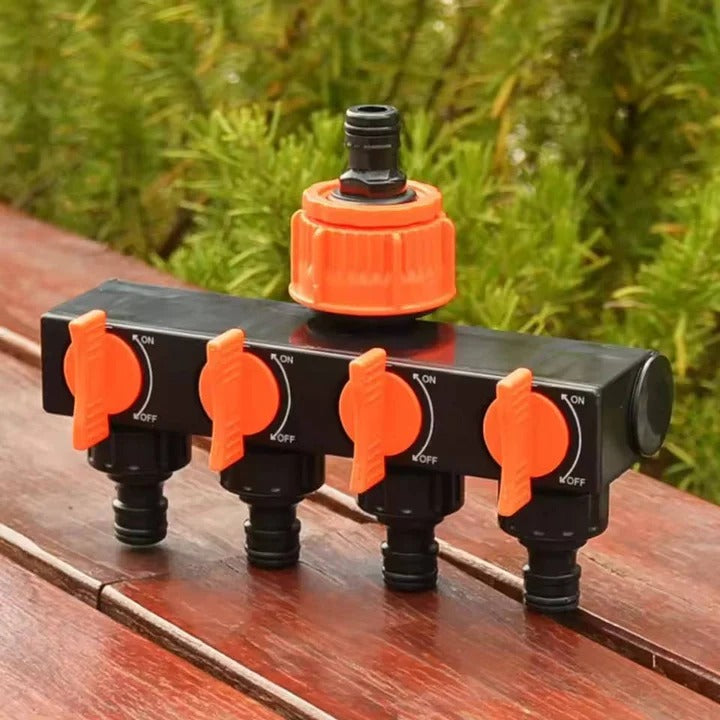 Gartenwasserhahn Verteiler mit Vier Anschlüssen