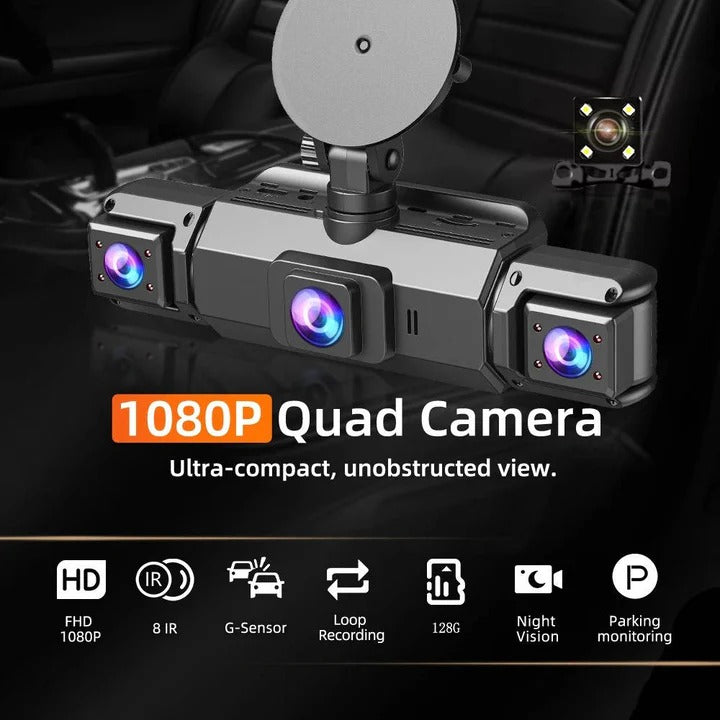 Vielseitige Dashcam mit Vier Kameras und WLAN-Funktionalität