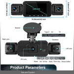 Vielseitige Dashcam mit Vier Kameras und WLAN-Funktionalität