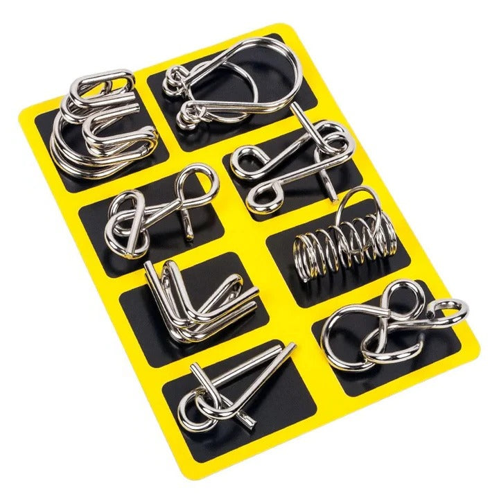 8-teiliges Metall Puzzle Set – Rätselspaß für Groß und Klein