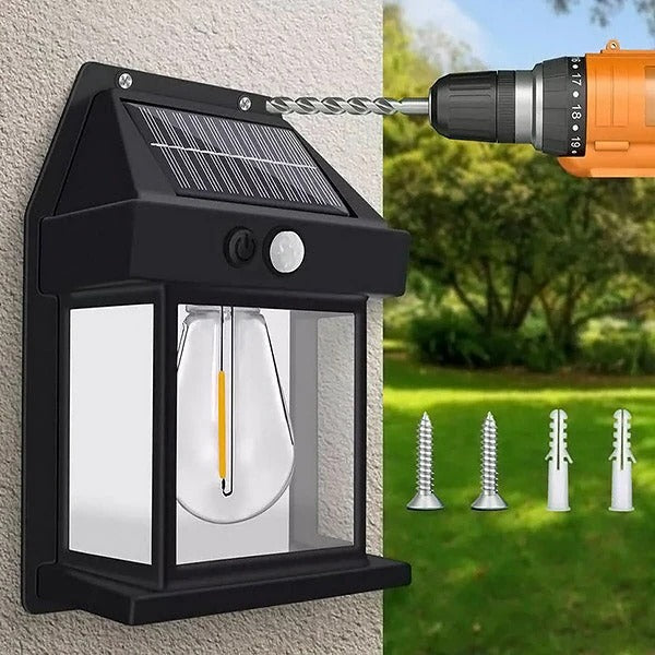 Solarbetriebene LED-Lampe für den Außenbereich mit Bewegungsmelder