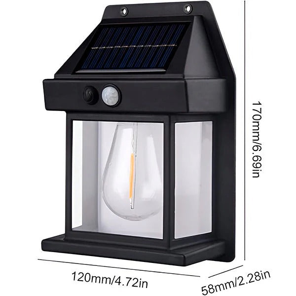 Solarbetriebene LED-Lampe für den Außenbereich mit Bewegungsmelder