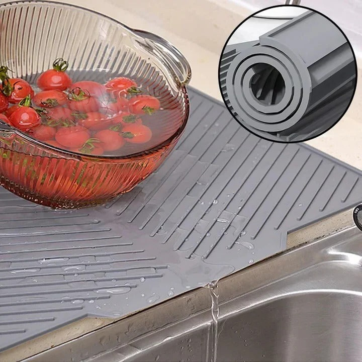 Flexibler Silikon-Abtropfmatte mit Wasserablauf