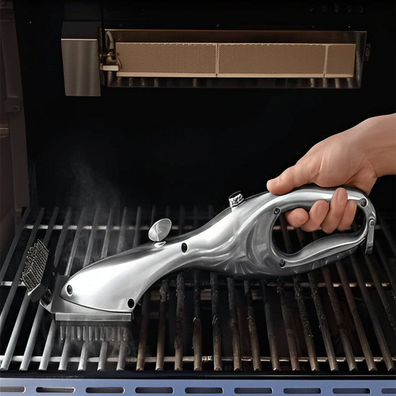 Dampf-Reinigungsbürste für Grill mit Schaberfunktion