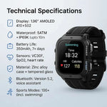 Sportliche Uhr mit Bluetooth 5.0 Verbindung und Fitness-Tracking