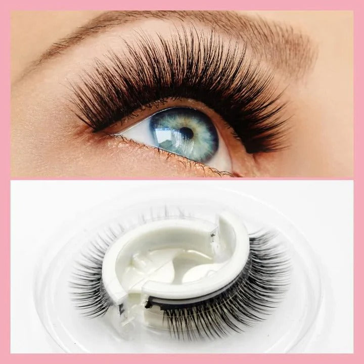 Selbsthaftende Wimpern mit wiederverwendbarem Design