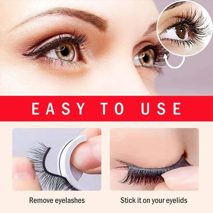 Selbsthaftende Wimpern mit wiederverwendbarem Design
