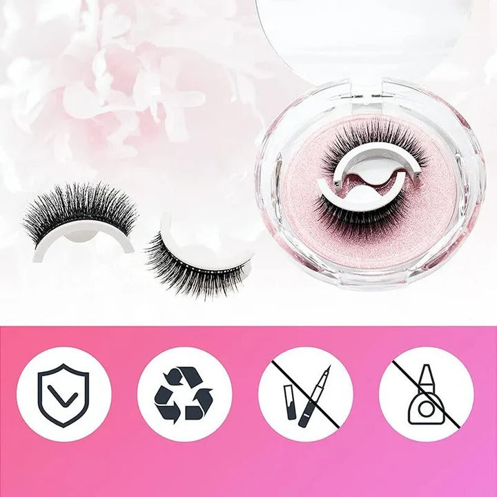 Selbsthaftende Wimpern mit wiederverwendbarem Design