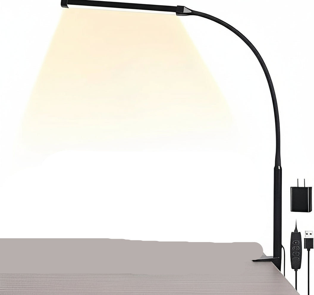 Verstellbare LED-Schreibtischlampe mit Klemmbasis und 3 Lichtmodi